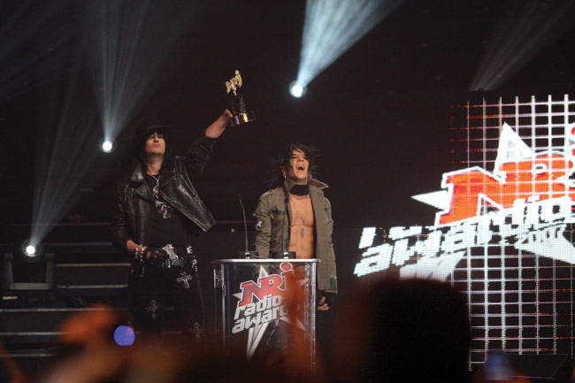 Palkintojen jakajat
Jyrki69 ja Jussi 69
Avainsanat: NRJ radio awards hartwall-areena helsinki palkintojen jako 69 eyes jussi jyrki 