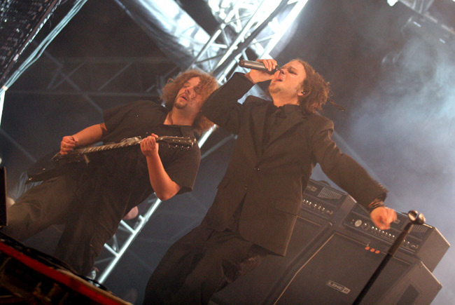 Lauri ja Pauli
Rasmus Live 05 -keikalla, Helsinki 2005.
Avainsanat: Rasmus Lauri Ylönen Pauli Rantasalmi pari kaksikko vahvistimet Heartbreaker